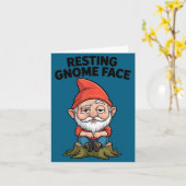 Resting Gnome Face Cute Funny Christmas Kawaii Car Kaart (Gele Bloem)