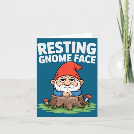 Resting Gnome Face Cute Funny Christmas Kawaii Car Kaart (Voorkant)
