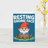 Resting Gnome Face Cute Funny Christmas Kawaii Car Kaart (Gele Bloem)