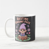 Resting Gnome Face Cute Funny Christmas Kawaii Car Koffiemok (Links)