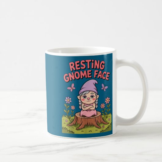 Resting Gnome Face Cute Funny Christmas Kawaii Car Koffiemok (Rechts)