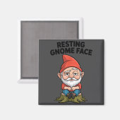 Resting Gnome Face Cute Funny Christmas Kawaii Car Magneet (Voorkant / Achterkant)