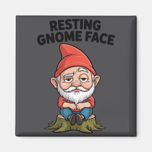 Resting Gnome Face Cute Funny Christmas Kawaii Car Magneet (Voorkant)