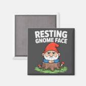 Resting Gnome Face Cute Funny Christmas Kawaii Car Magneet (Voorkant / Achterkant)