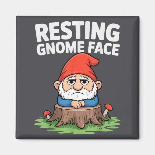 Resting Gnome Face Cute Funny Christmas Kawaii Car Magneet (Voorkant)