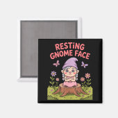 Resting Gnome Face Cute Funny Christmas Kawaii Car Magneet (Voorkant / Achterkant)