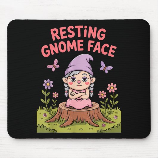 Resting Gnome Face Cute Funny Christmas Kawaii Car Muismat (Voorkant)