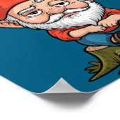 Resting Gnome Face Cute Funny Christmas Kawaii Car Poster (Hoek)