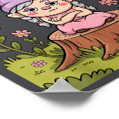 Resting Gnome Face Cute Funny Christmas Kawaii Car Poster (Hoek)