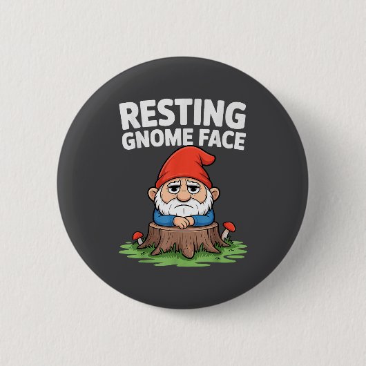 Resting Gnome Face Cute Funny Christmas Kawaii Car Ronde Button 5,7 Cm (Voorkant)