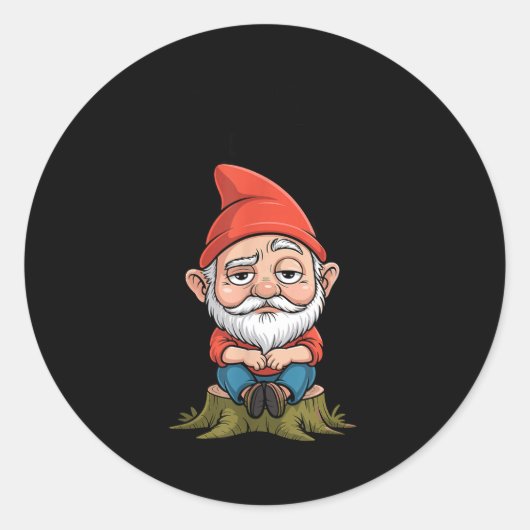 Resting Gnome Face Cute Funny Christmas Kawaii Car Ronde Sticker (Voorkant)