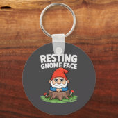 Resting Gnome Face Cute Funny Christmas Kawaii Car Sleutelhanger (Voorkant)