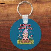 Resting Gnome Face Cute Funny Christmas Kawaii Car Sleutelhanger (Voorkant)