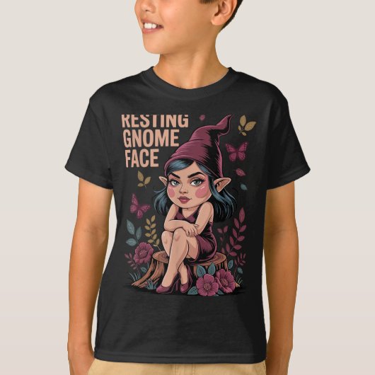 Resting Gnome Face Cute Funny Christmas Kawaii Car T-shirt (Voorkant)