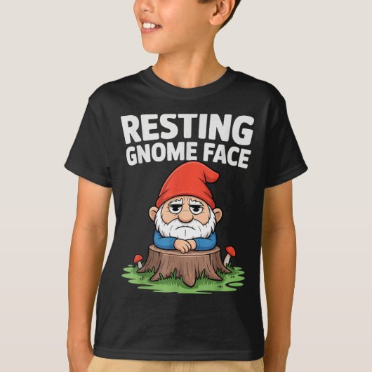 Resting Gnome Face Cute Funny Christmas Kawaii Car T-shirt (Voorkant)