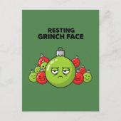 Resting Grinch Face Christmas Ornament Briefkaart (Voorkant)