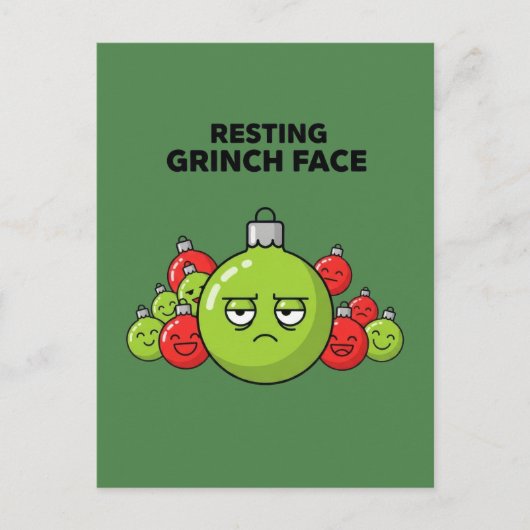 Resting Grinch Face Christmas Ornament Briefkaart (Voorkant)