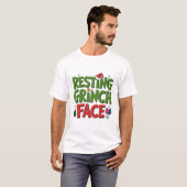 Resting Grinch Face Sarcastic Holiday Tee T-shirt (Voorkant volledig)