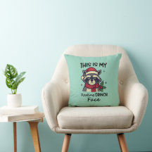 Resting Grinchmas Mint Holiday Pillow