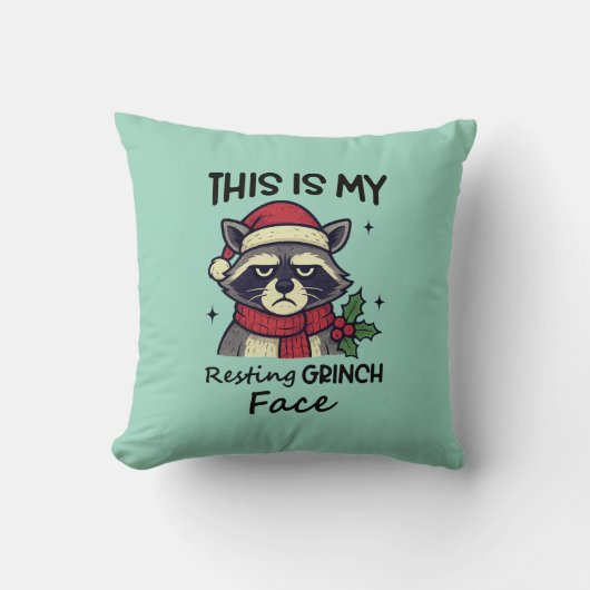 Resting Grinchmas Mint Holiday Pillow Kussen (Voorkant)