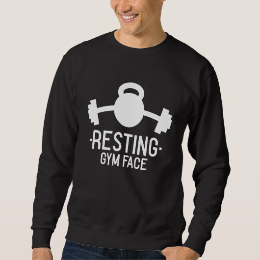 Resting Gym Face  Work Out Weight Lifting Fitness Trui (Voorkant)