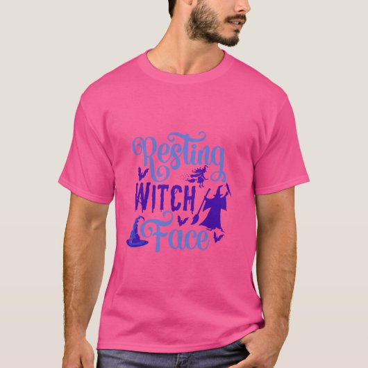 Resting hech Face Funny Halloween Costume T-shirt (Voorkant)