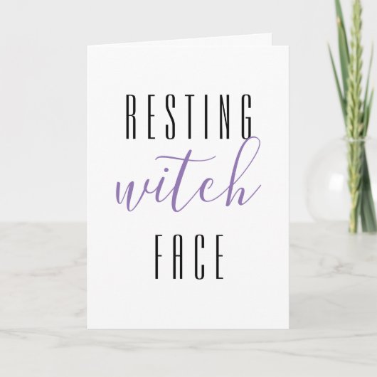 Resting hech Face Funny Halloween Greeting Kaart (Voorkant)