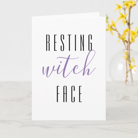 Resting hech Face Funny Halloween Greeting  Kaart (Gele Bloem)