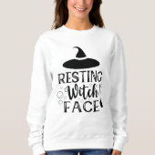 Resting hech Face Funny Halloween Quote Trui (Voorkant)