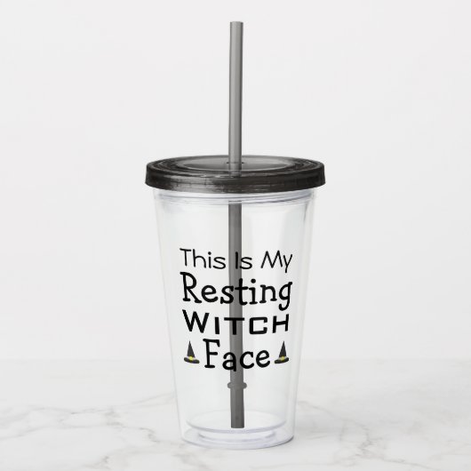 Resting heks Face Acryl Drinkbeker (Voorkant)