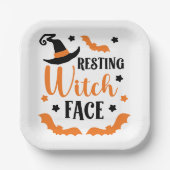 Resting heks Face Halloween Papieren Bordje (Voorkant)