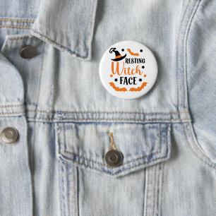 Resting heks Face Halloween Ronde Button 5,7 Cm
