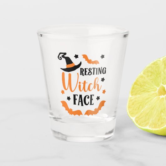 Resting heks Face Halloween Shot Glas (Voorkant)