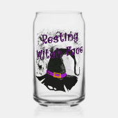 Resting heks Face - Halloween Spider Web Blikvorm Glas (Achterkant)