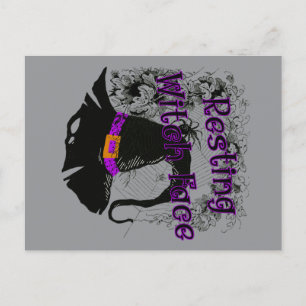 Resting heks Face - Halloween Spider Web Briefkaart