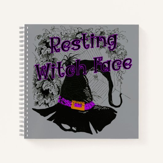 Resting heks Face - Halloween Spider Web Notitieboek (Voorkant)