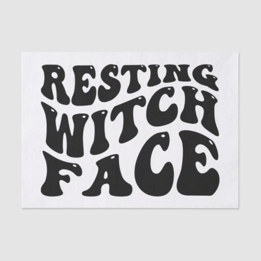 Resting heks Face-Halloween-Spooky-Scary-Funny Tissuepapier (Voorkant)