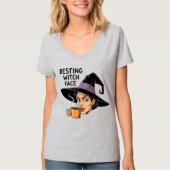 Resting heks Face Halloween T-shirt (Voorkant)