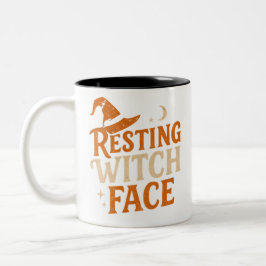 Resting heks Face Halloween Tweekleurige Koffiemok