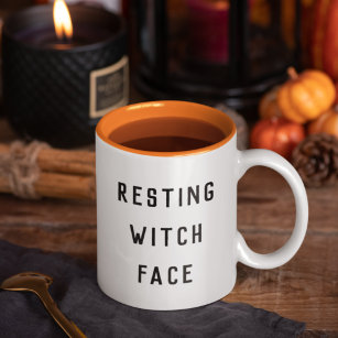 Resting heks Face Halloween Tweekleurige Koffiemok