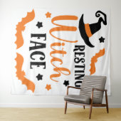 Resting heks Face Halloween Wandkleed (In Situ (horizontaal))