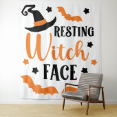 Resting heks Face Halloween Wandkleed (In situ)