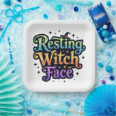 Resting heks Face Papieren Bordje (Feest)