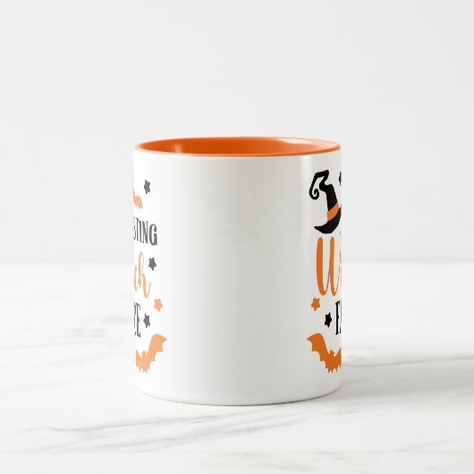 Resting heks Face Tweekleurige Koffiemok (Center)