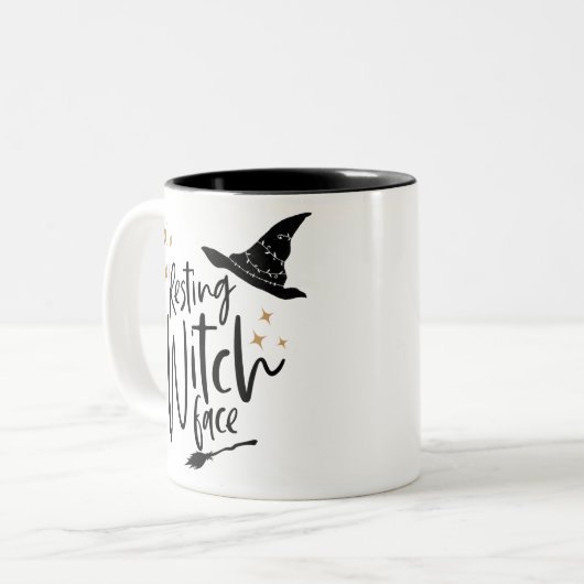 Resting heks Face Tweekleurige Koffiemok (Voorkant links)