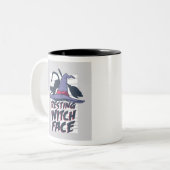 Resting heks Face Tweekleurige Koffiemok (Voorkant links)