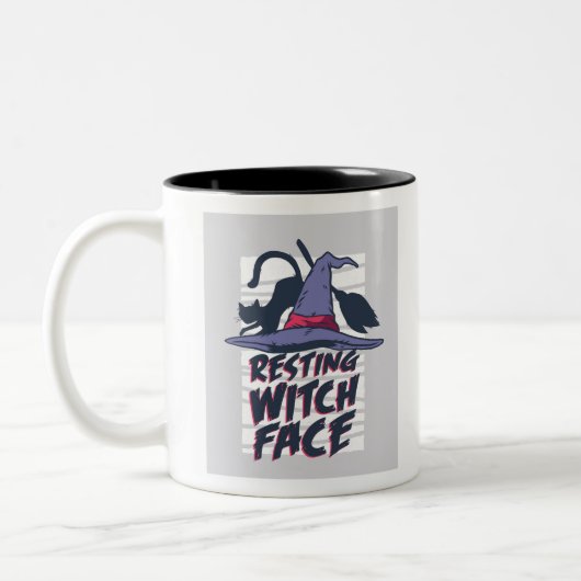 Resting heks Face Tweekleurige Koffiemok (Links)