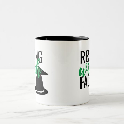 Resting heks Face Tweekleurige Koffiemok (Center)