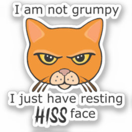 Resting Hiss Face Oranje Cat - Voordelen PACR Sticker