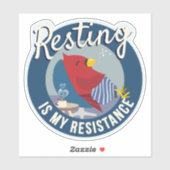 Resting is My Resistance Badge-style round Sticker (Vel)